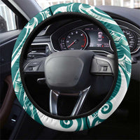 Kia Orana Cook Islands Steering Wheel Cover Teal Plumeria Tropical Waves - Polynesian Pride