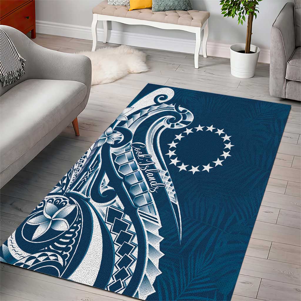 Kia Orana Cook Islands Area Rug Auika Plumeria Tropical Waves - Polynesian Pride