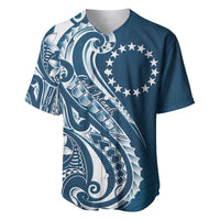 Kia Orana Cook Islands Baseball Jersey Auika Plumeria Tropical Waves - Polynesian Pride