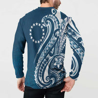 Kia Orana Cook Islands Button Sweatshirt Auika Plumeria Tropical Waves - Polynesian Pride