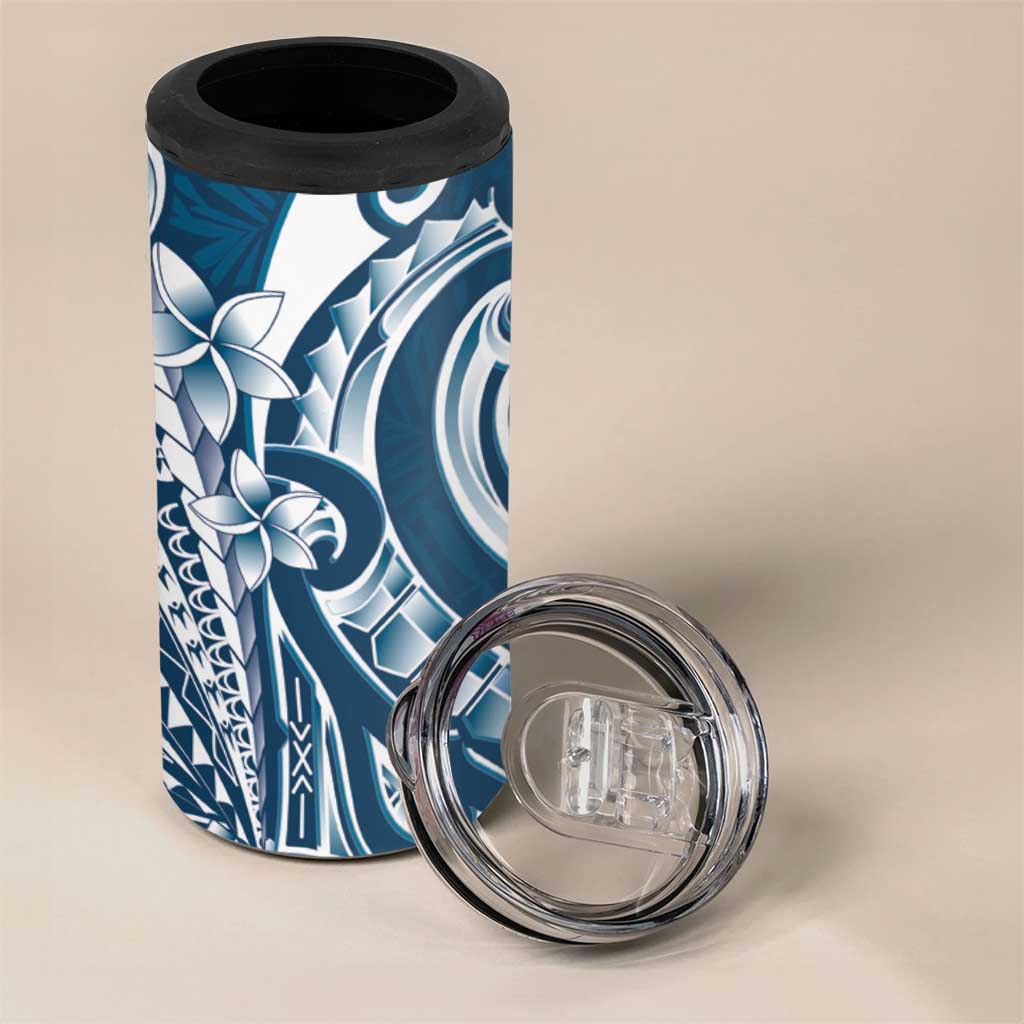 Kia Orana Cook Islands 4 in 1 Can Cooler Tumbler Auika Plumeria Tropical Waves - Polynesian Pride