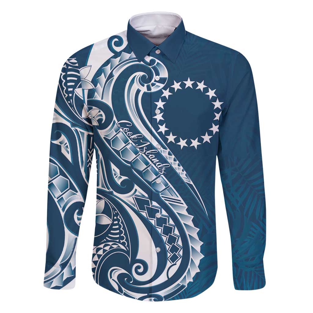 Kia Orana Cook Islands Family Matching Long Sleeve Bodycon Dress and Hawaiian Shirt Auika Plumeria Tropical Waves - Polynesian Pride