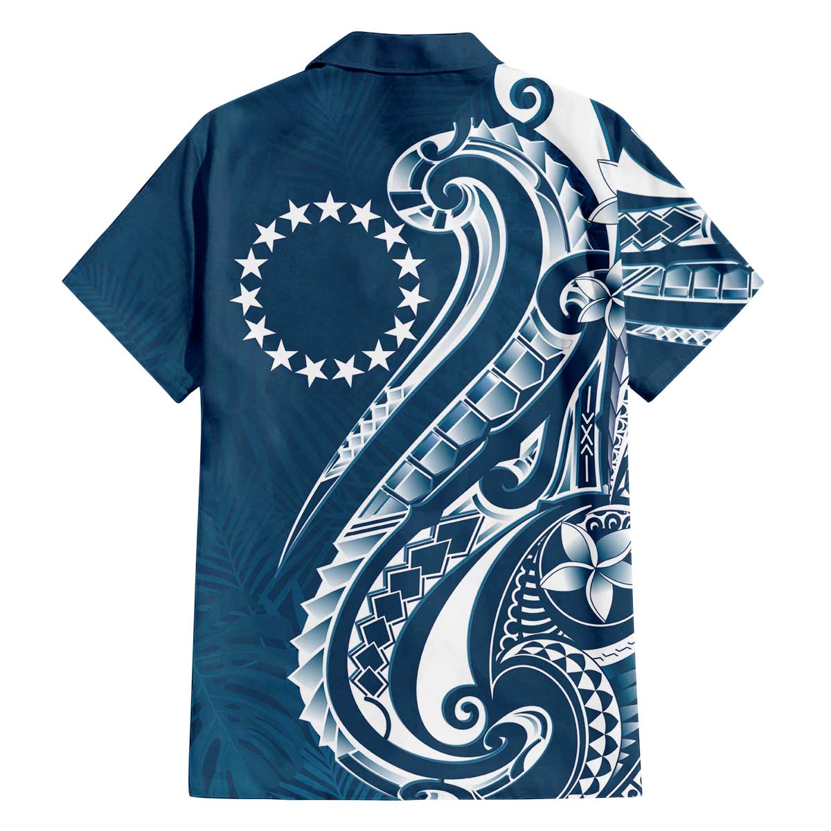 Kia Orana Cook Islands Family Matching Off The Shoulder Long Sleeve Dress and Hawaiian Shirt Auika Plumeria Tropical Waves - Polynesian Pride