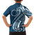 Kia Orana Cook Islands Family Matching Off Shoulder Short Dress and Hawaiian Shirt Auika Plumeria Tropical Waves - Polynesian Pride