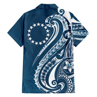 Kia Orana Cook Islands Family Matching Off Shoulder Short Dress and Hawaiian Shirt Auika Plumeria Tropical Waves - Polynesian Pride