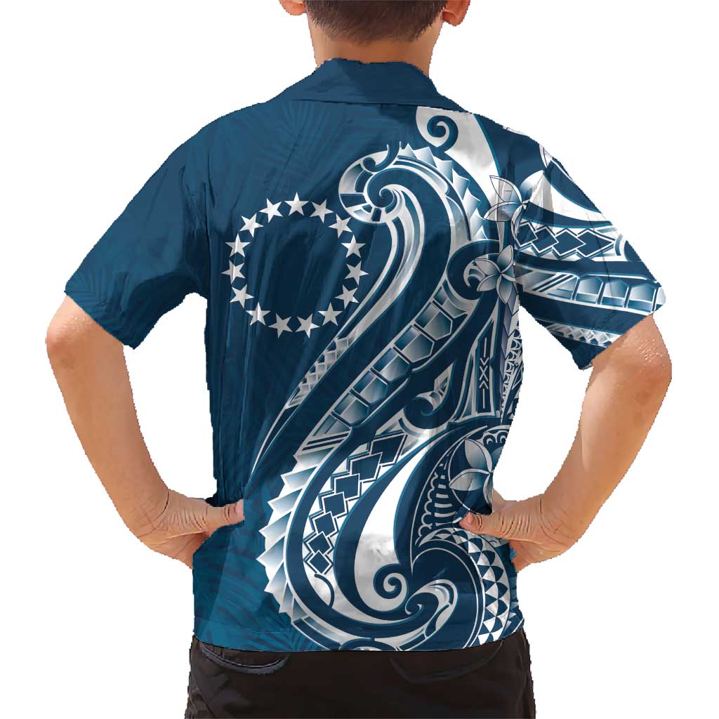 Kia Orana Cook Islands Family Matching Short Sleeve Bodycon Dress and Hawaiian Shirt Auika Plumeria Tropical Waves - Polynesian Pride