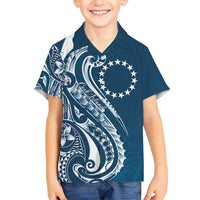 Kia Orana Cook Islands Family Matching Short Sleeve Bodycon Dress and Hawaiian Shirt Auika Plumeria Tropical Waves - Polynesian Pride