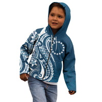 Kia Orana Cook Islands Kid Hoodie Auika Plumeria Tropical Waves - Polynesian Pride
