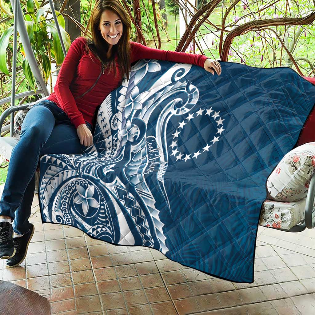 Kia Orana Cook Islands Quilt Auika Plumeria Tropical Waves - Polynesian Pride