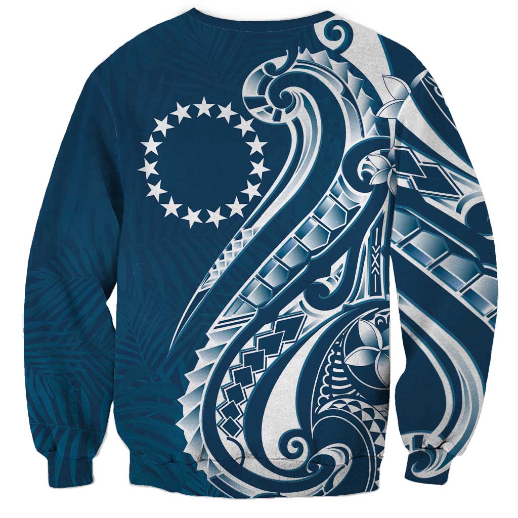 Kia Orana Cook Islands Sweatshirt Auika Plumeria Tropical Waves - Polynesian Pride