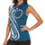 Kia Orana Cook Islands Women Sleeveless Polo Shirt Auika Plumeria Tropical Waves - Polynesian Pride