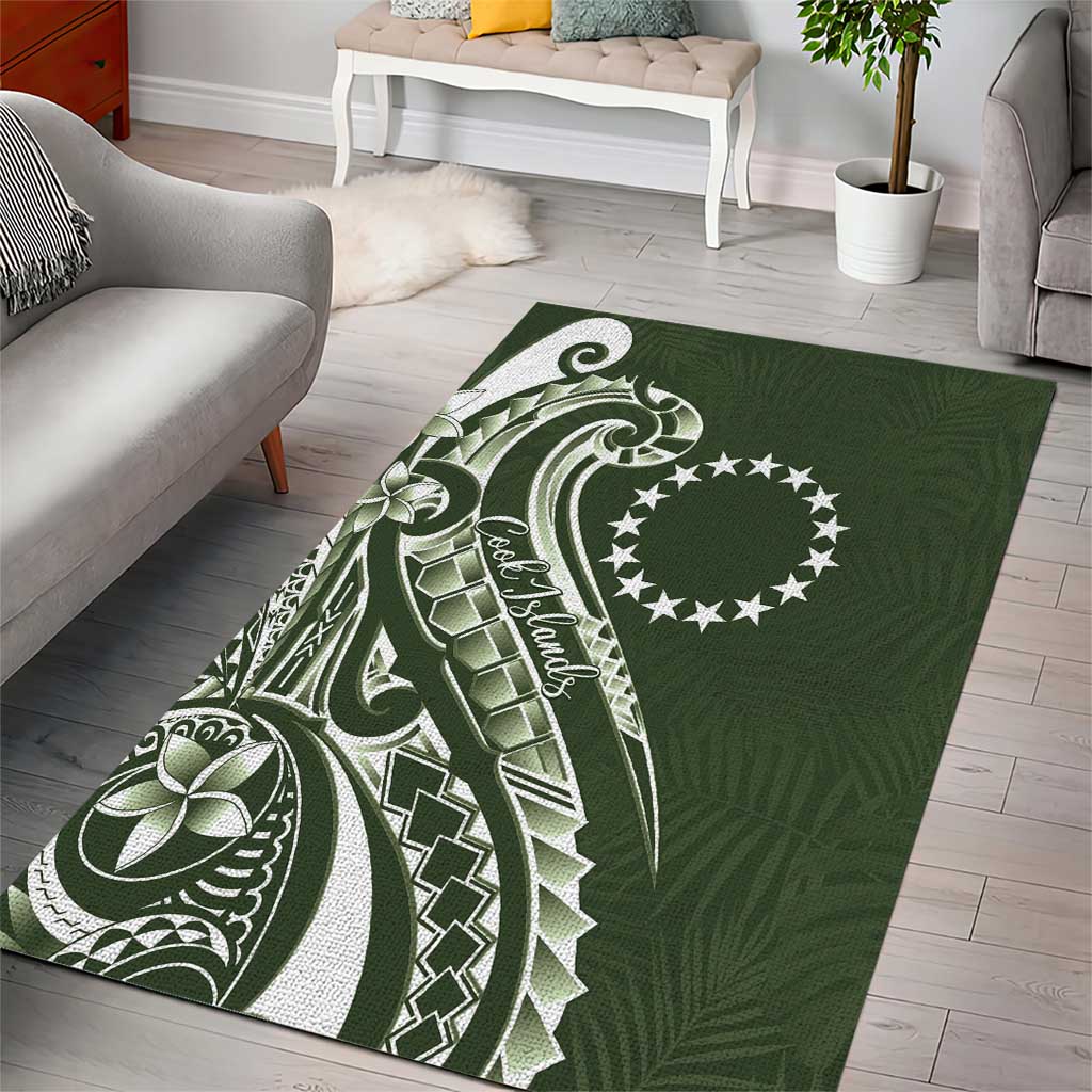 Kia Orana Cook Islands Area Rug Matie Plumeria Tropical Waves - Polynesian Pride