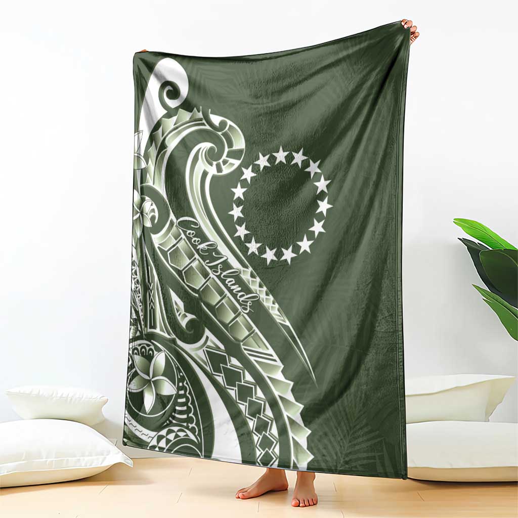 Kia Orana Cook Islands Blanket Matie Plumeria Tropical Waves - Polynesian Pride