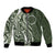 Kia Orana Cook Islands Bomber Jacket Matie Plumeria Tropical Waves - Polynesian Pride