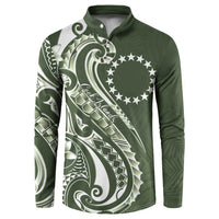 Kia Orana Cook Islands Button Sweatshirt Matie Plumeria Tropical Waves - Polynesian Pride