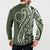 Kia Orana Cook Islands Button Sweatshirt Matie Plumeria Tropical Waves - Polynesian Pride