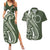 Kia Orana Cook Islands Couples Matching Summer Maxi Dress and Hawaiian Shirt Matie Plumeria Tropical Waves - Polynesian Pride