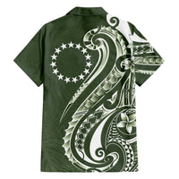 Kia Orana Cook Islands Family Matching Off The Shoulder Long Sleeve Dress and Hawaiian Shirt Matie Plumeria Tropical Waves - Polynesian Pride