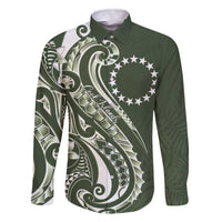 Kia Orana Cook Islands Family Matching Off The Shoulder Long Sleeve Dress and Hawaiian Shirt Matie Plumeria Tropical Waves - Polynesian Pride