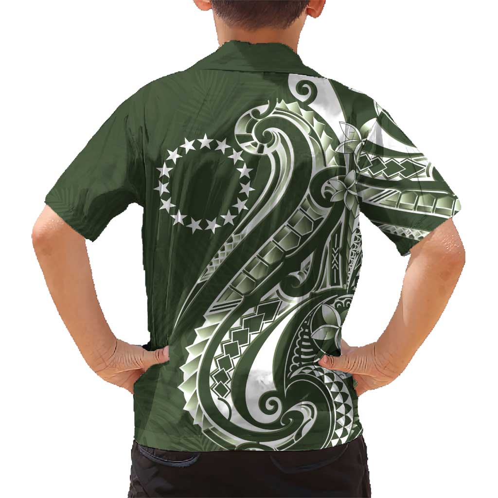 Kia Orana Cook Islands Family Matching Short Sleeve Bodycon Dress and Hawaiian Shirt Matie Plumeria Tropical Waves - Polynesian Pride