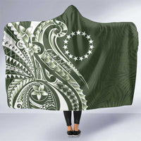 Kia Orana Cook Islands Hooded Blanket Matie Plumeria Tropical Waves - Polynesian Pride
