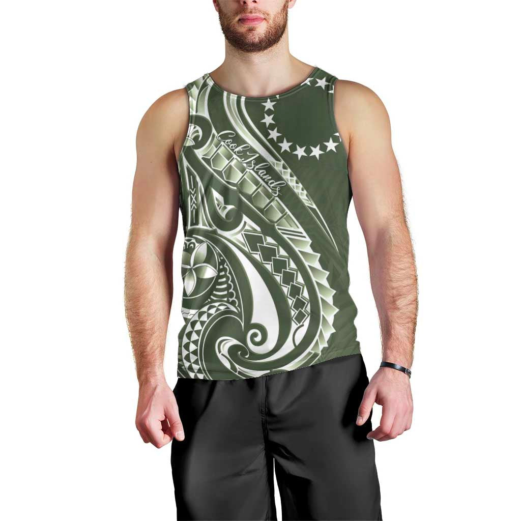 Kia Orana Cook Islands Men Tank Top Matie Plumeria Tropical Waves - Polynesian Pride