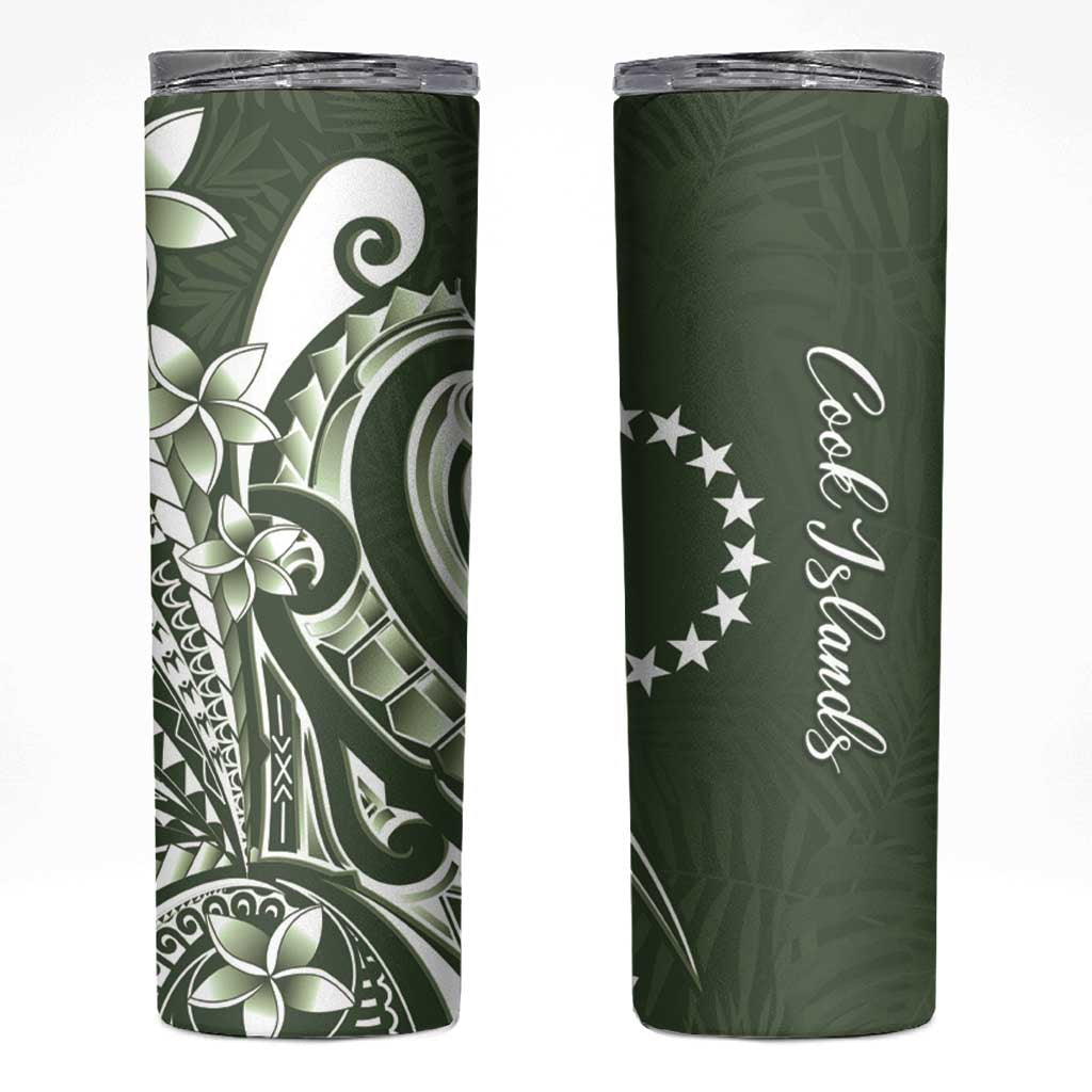 Kia Orana Cook Islands Skinny Tumbler Matie Plumeria Tropical Waves - Polynesian Pride