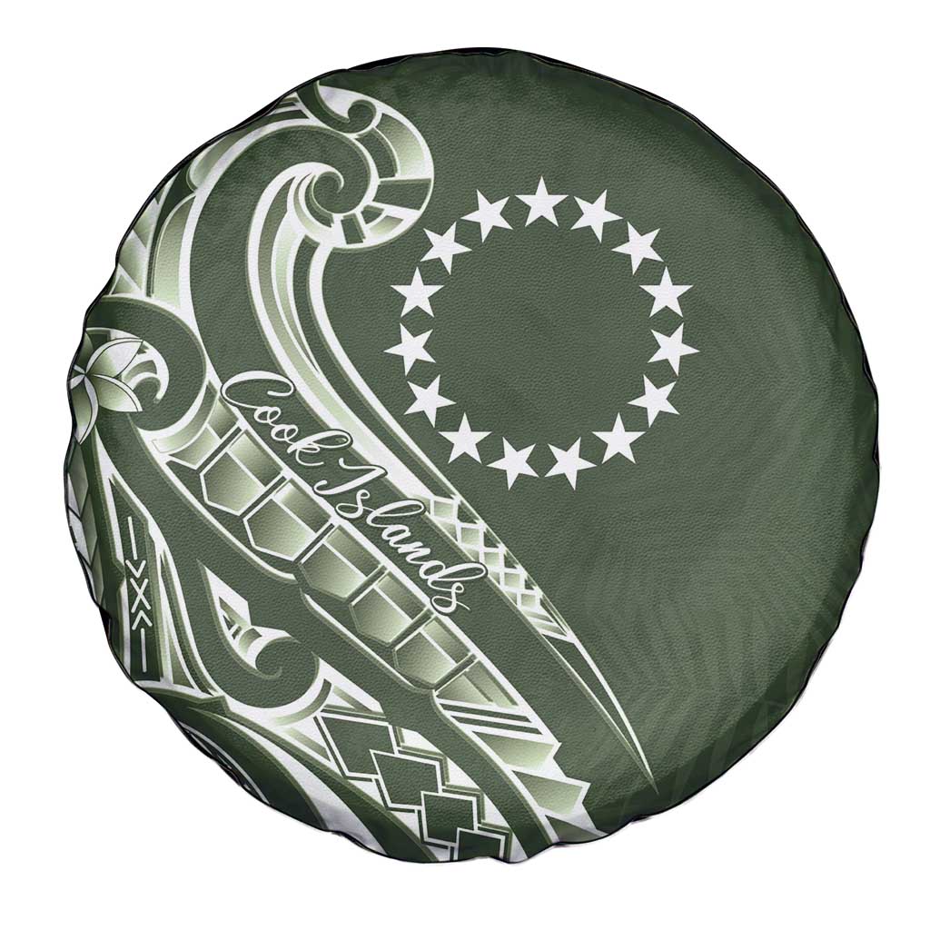 Kia Orana Cook Islands Spare Tire Cover Matie Plumeria Tropical Waves - Polynesian Pride