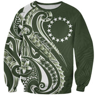 Kia Orana Cook Islands Sweatshirt Matie Plumeria Tropical Waves - Polynesian Pride