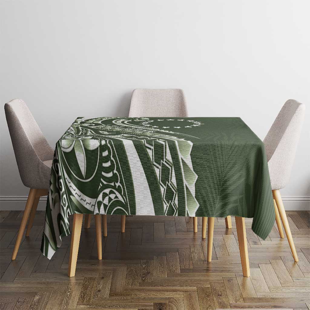 Kia Orana Cook Islands Tablecloth Matie Plumeria Tropical Waves - Polynesian Pride