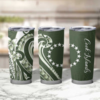 Kia Orana Cook Islands Tumbler Cup Matie Plumeria Tropical Waves - Polynesian Pride