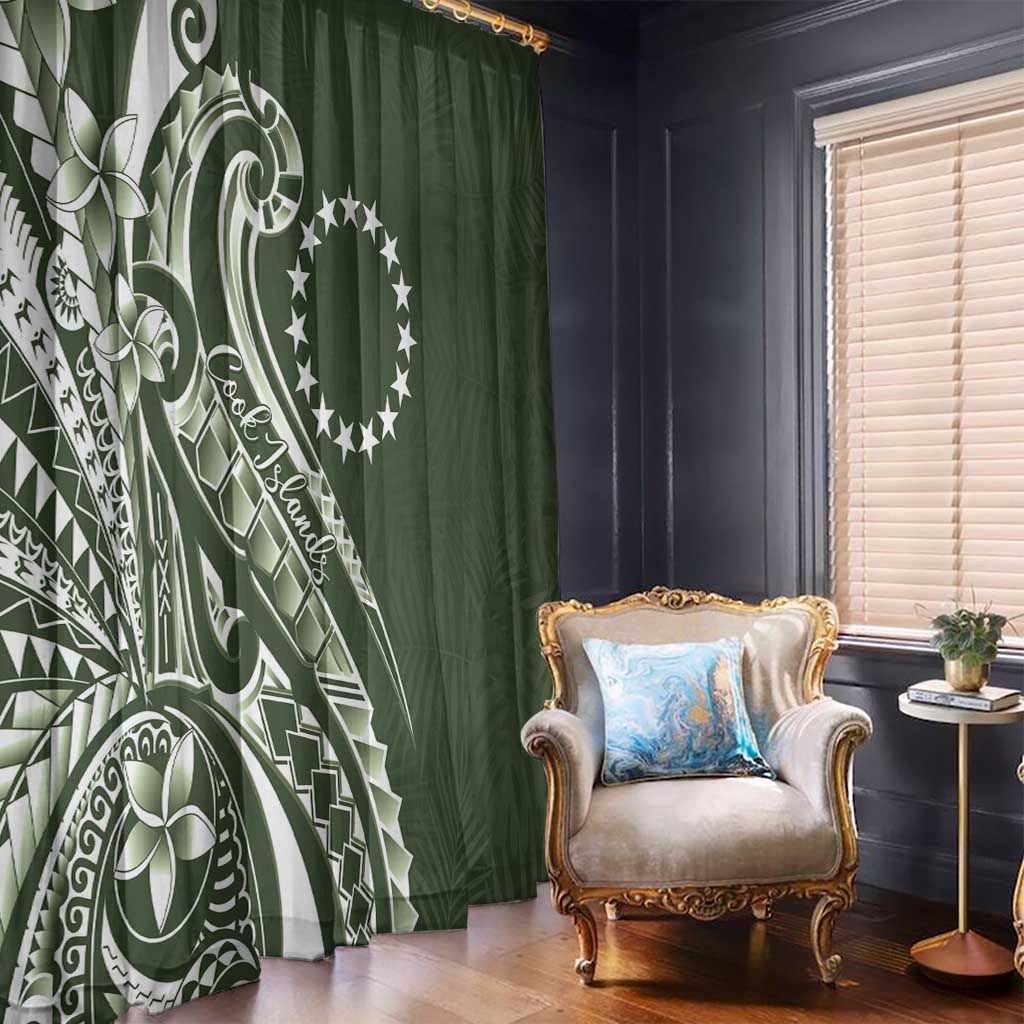 Kia Orana Cook Islands Window Curtain Matie Plumeria Tropical Waves - Polynesian Pride