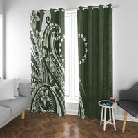 Kia Orana Cook Islands Window Curtain Matie Plumeria Tropical Waves - Polynesian Pride