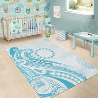 Kia Orana Cook Islands Area Rug Moana Plumeria Tropical Waves - Polynesian Pride