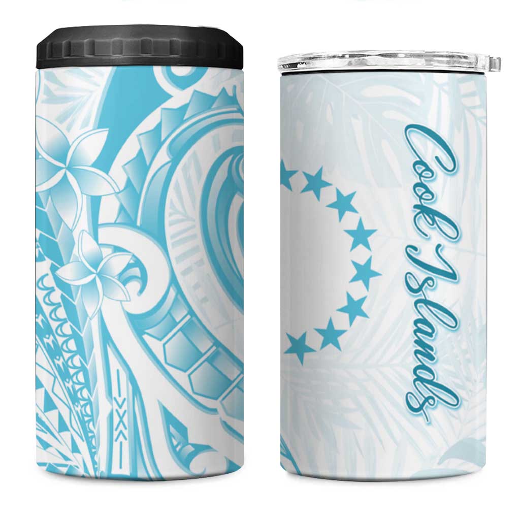Kia Orana Cook Islands 4 in 1 Can Cooler Tumbler Moana Plumeria Tropical Waves - Polynesian Pride