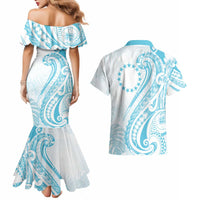 Kia Orana Cook Islands Couples Matching Mermaid Dress and Hawaiian Shirt Moana Plumeria Tropical Waves - Polynesian Pride