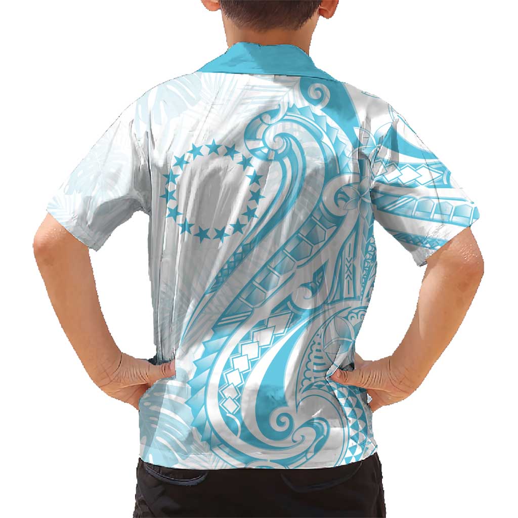 Kia Orana Cook Islands Family Matching Short Sleeve Bodycon Dress and Hawaiian Shirt Moana Plumeria Tropical Waves - Polynesian Pride