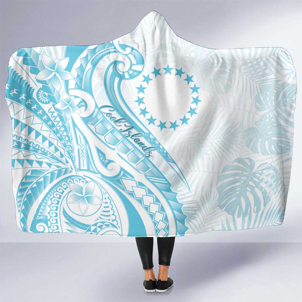 Kia Orana Cook Islands Hooded Blanket Moana Plumeria Tropical Waves - Polynesian Pride