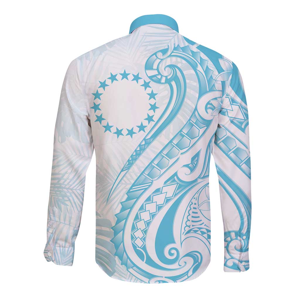 Kia Orana Cook Islands Long Sleeve Button Shirt Moana Plumeria Tropical Waves - Polynesian Pride