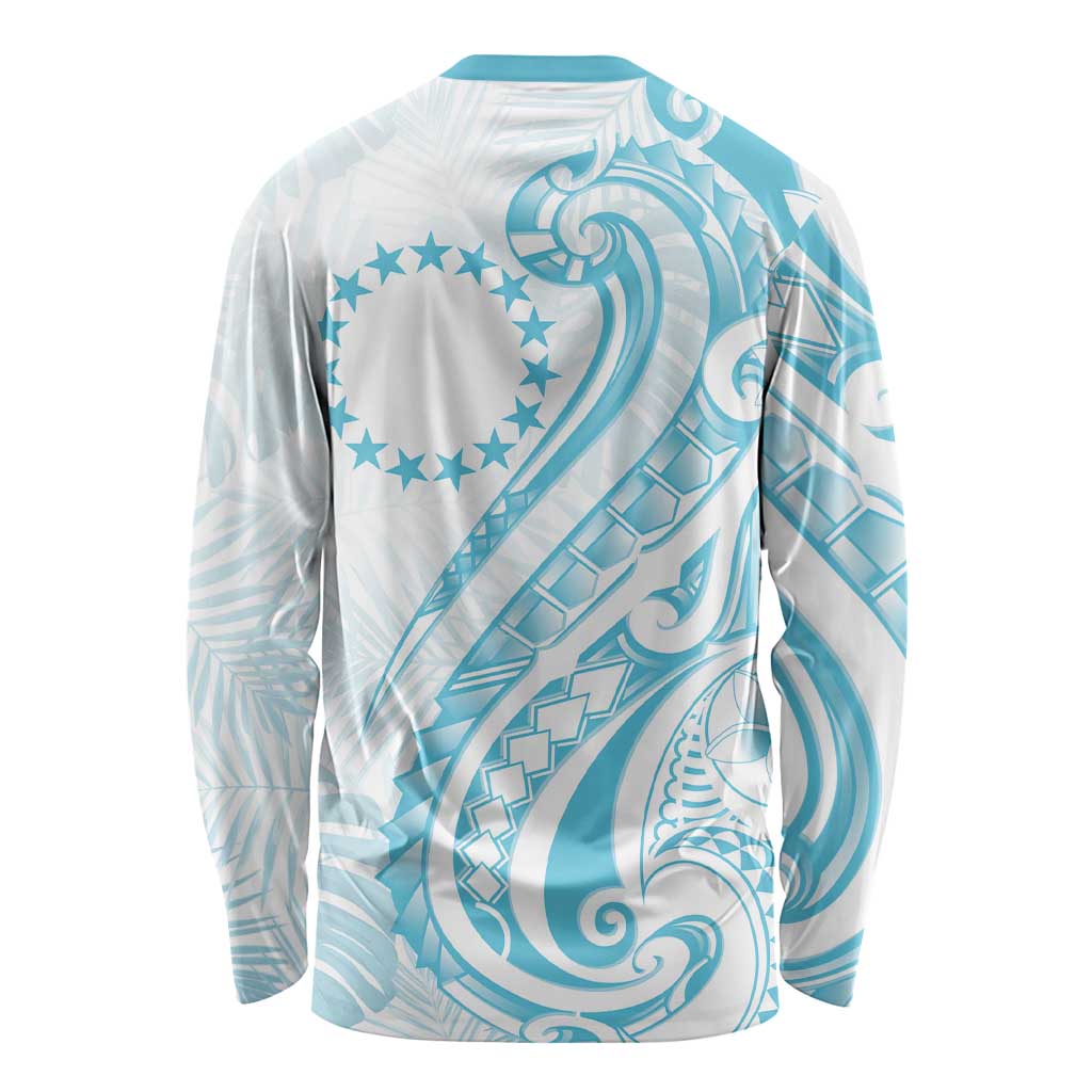 Kia Orana Cook Islands Long Sleeve Shirt Moana Plumeria Tropical Waves - Polynesian Pride