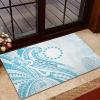 Kia Orana Cook Islands Rubber Doormat Moana Plumeria Tropical Waves - Polynesian Pride