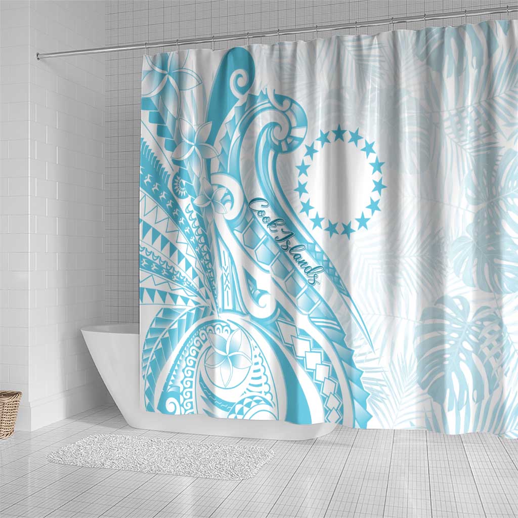 Kia Orana Cook Islands Shower Curtain Moana Plumeria Tropical Waves - Polynesian Pride