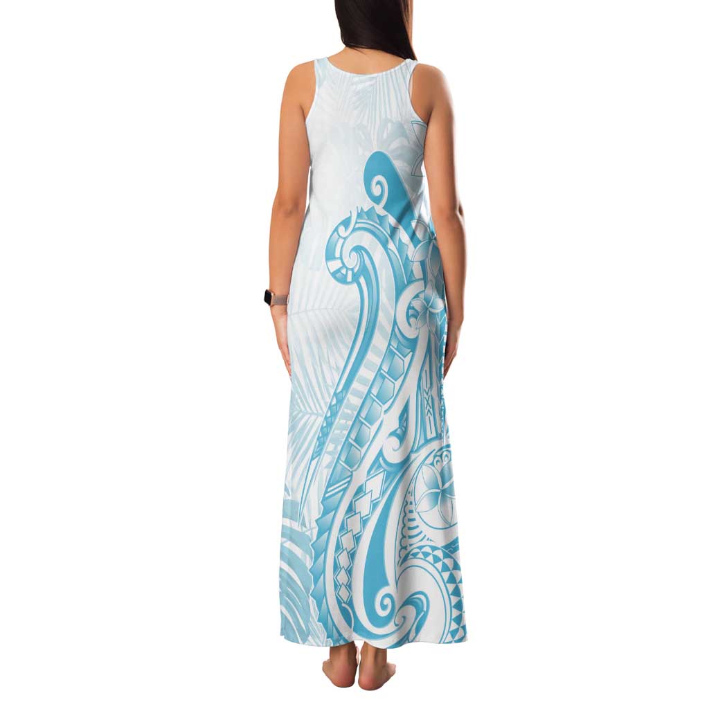 Kia Orana Cook Islands Tank Maxi Dress Moana Plumeria Tropical Waves - Polynesian Pride
