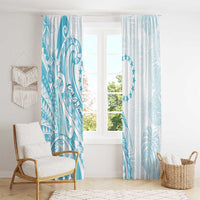 Kia Orana Cook Islands Window Curtain Moana Plumeria Tropical Waves - Polynesian Pride