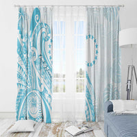 Kia Orana Cook Islands Window Curtain Moana Plumeria Tropical Waves - Polynesian Pride
