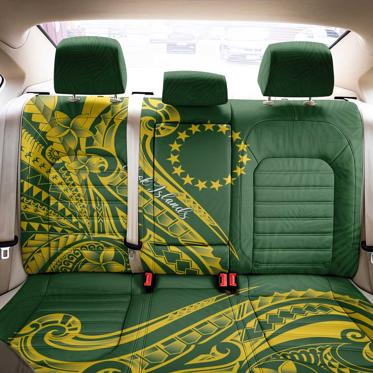 Kia Orana Cook Islands Back Car Seat Cover Plumeria Tropical Waves - Polynesian Pride