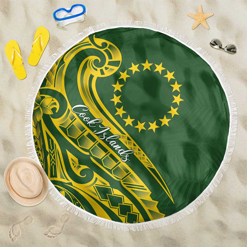 Kia Orana Cook Islands Beach Blanket Plumeria Tropical Waves - Polynesian Pride