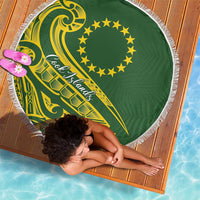 Kia Orana Cook Islands Beach Blanket Plumeria Tropical Waves - Polynesian Pride