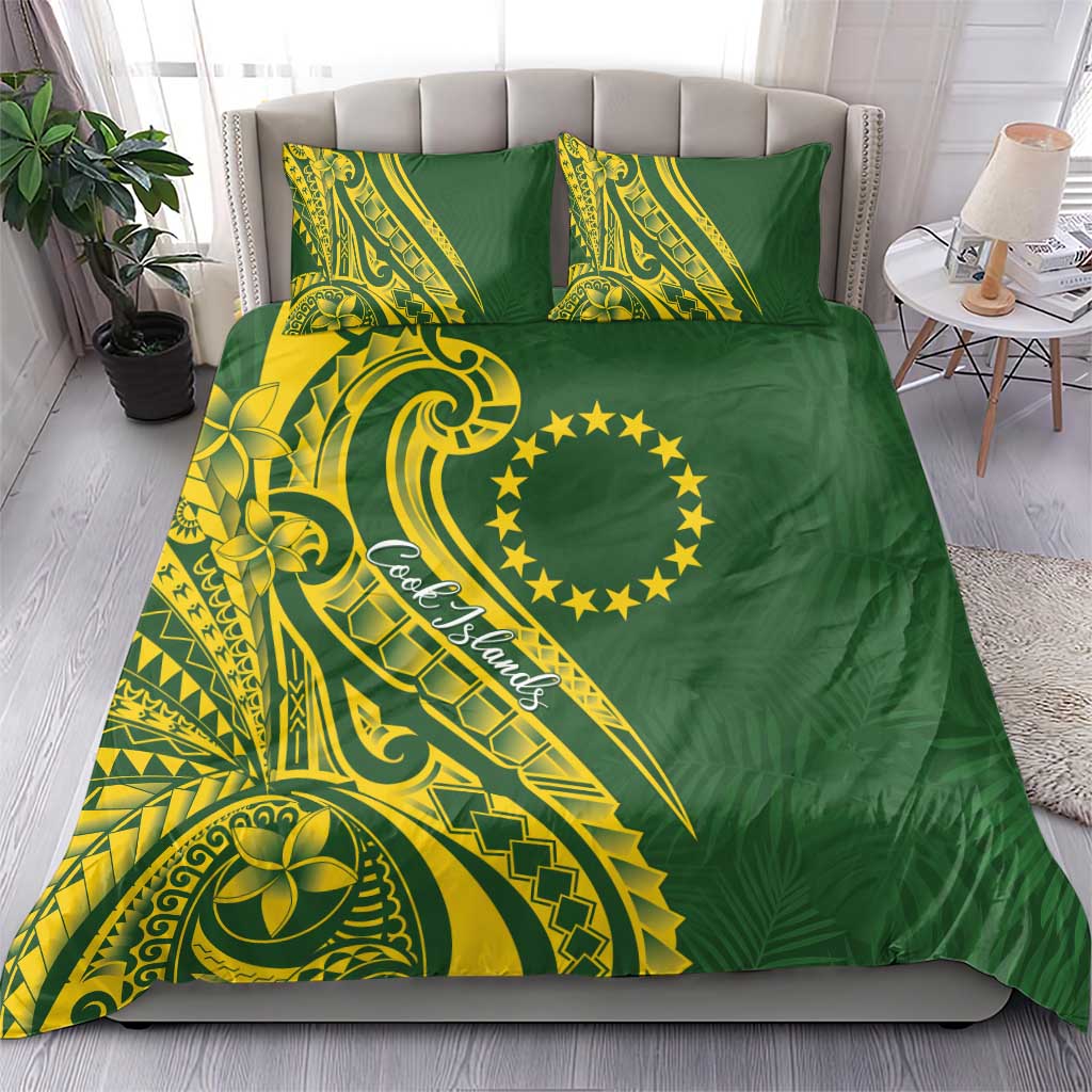 Kia Orana Cook Islands Bedding Set Plumeria Tropical Waves - Polynesian Pride