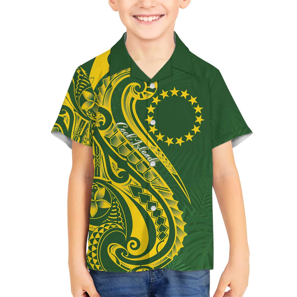 Kia Orana Cook Islands Family Matching Off The Shoulder Long Sleeve Dress and Hawaiian Shirt Plumeria Tropical Waves - Polynesian Pride